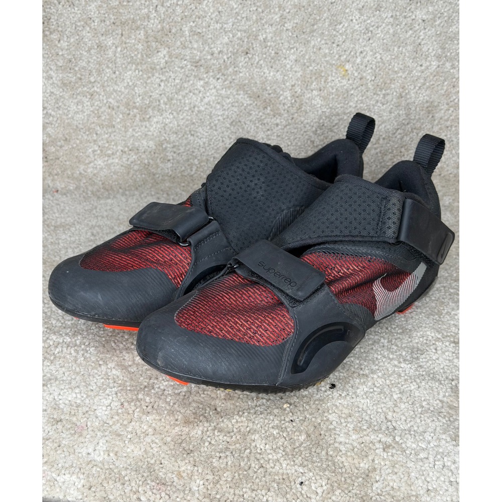 Nike SuperRep Cycle Shoes Mens 10.5 Black Red Excellent CW2191-008 Indoor Bike